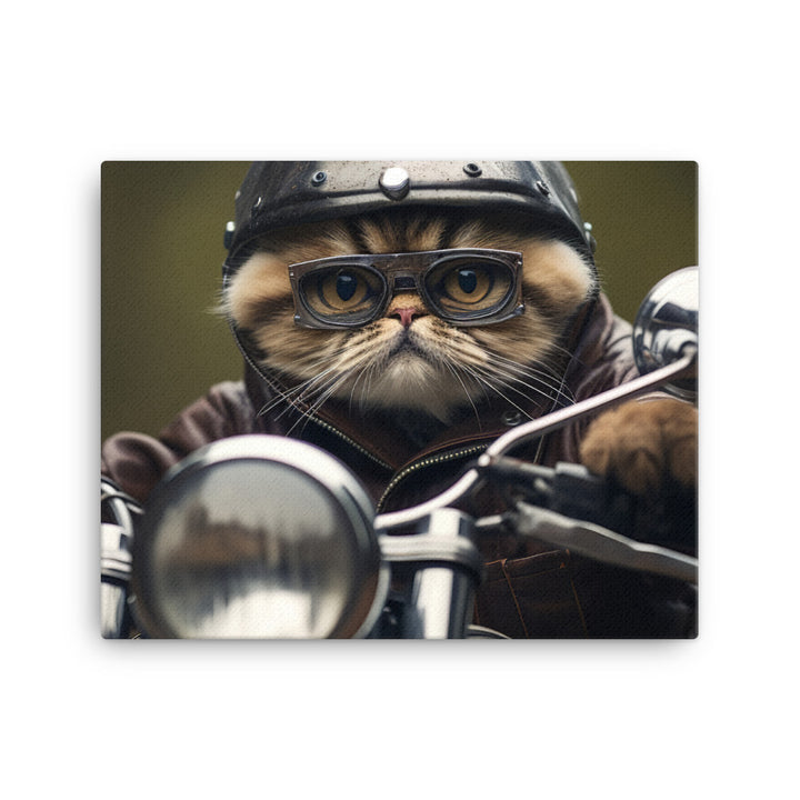 Exotic Shorthair Superbike Athlete Canvas - PosterfyAI.com