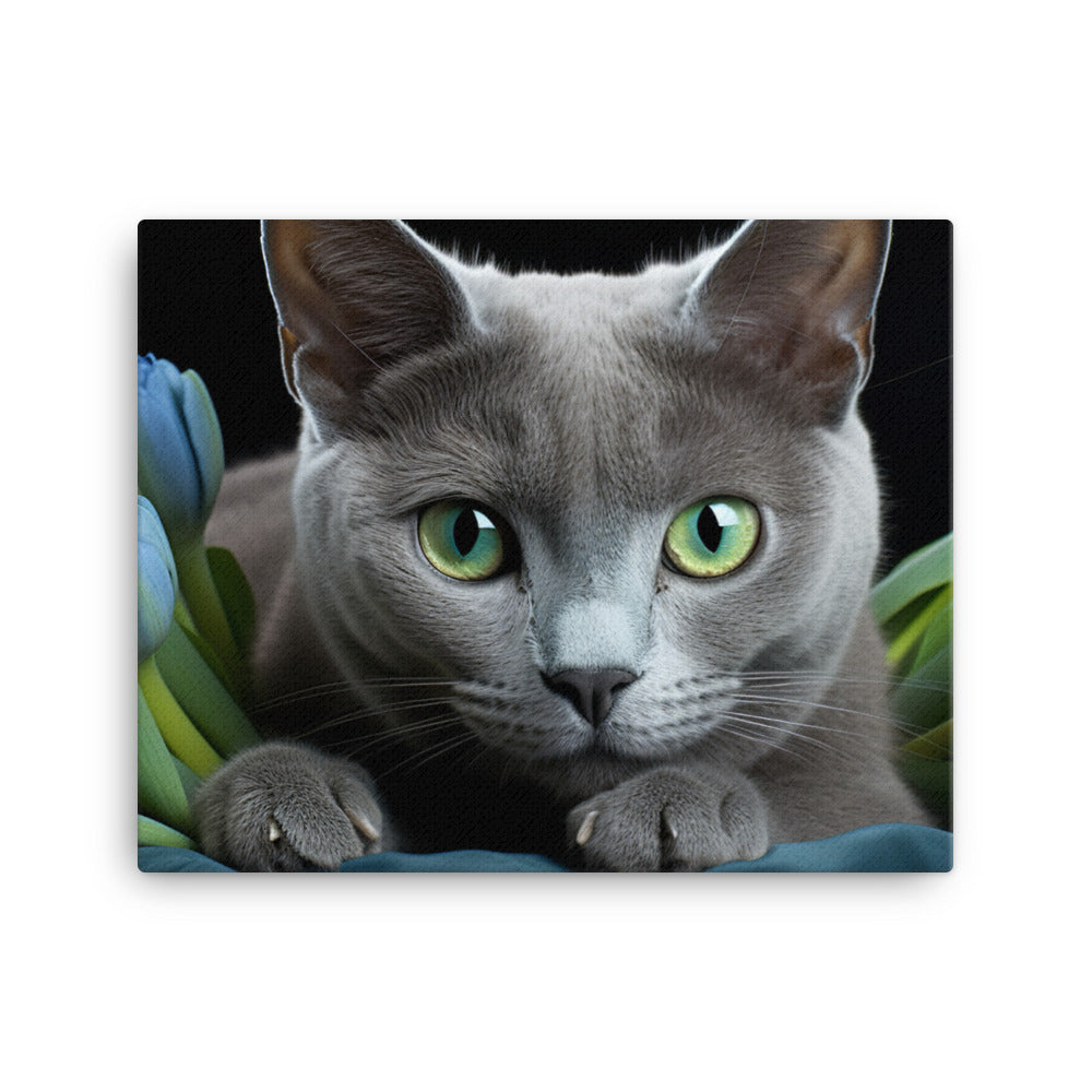 Russian Blue Canvas - PosterfyAI.com