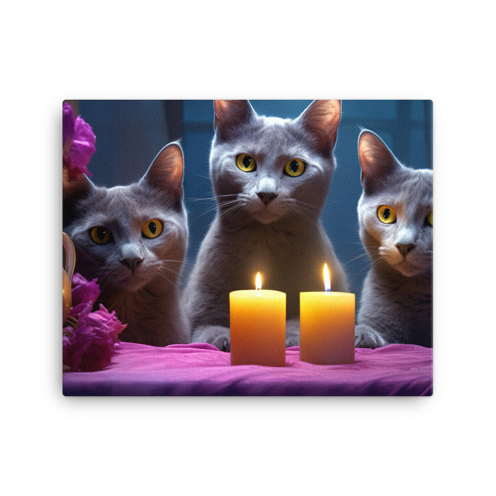 Russian Blue Canvas - PosterfyAI.com