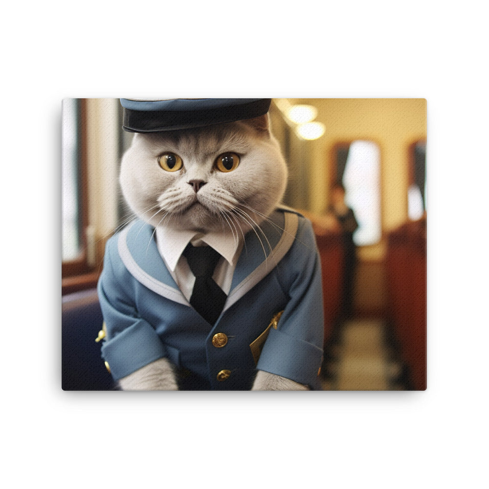 British Shorthair Transit Operator Canvas - PosterfyAI.com