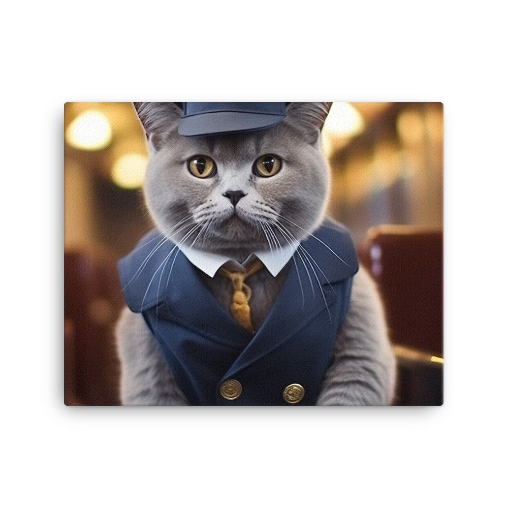British Shorthair Transit Operator Canvas - PosterfyAI.com