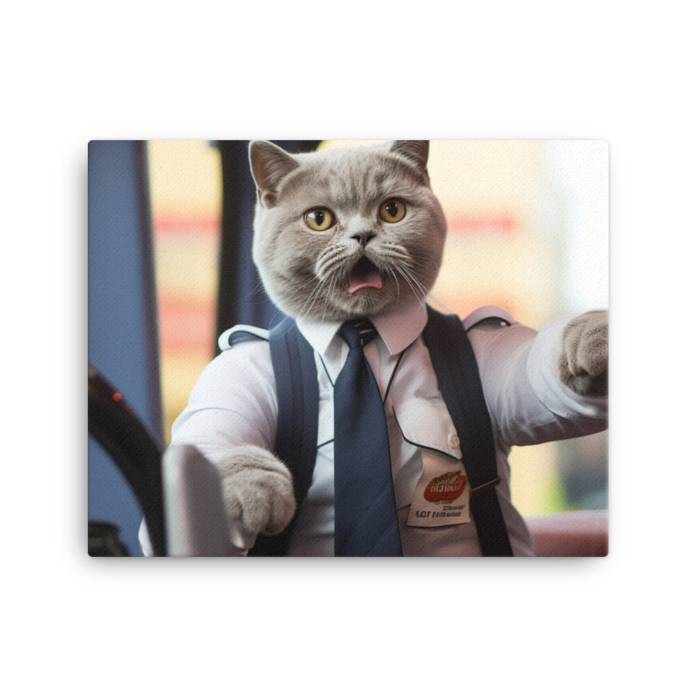 British Shorthair Transit Operator Canvas - PosterfyAI.com