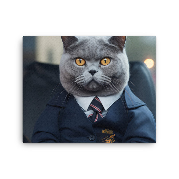 British Shorthair Transit Operator Canvas - PosterfyAI.com