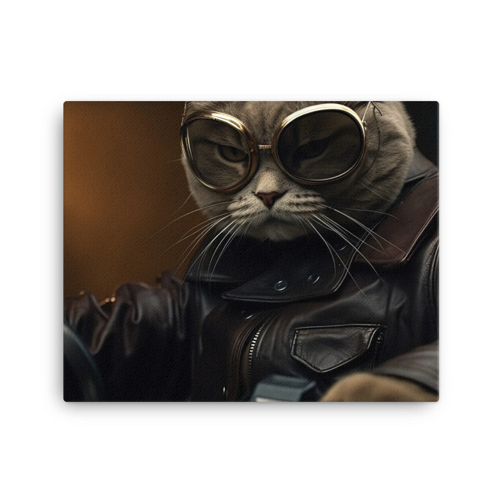 British Shorthair Superbike Athlete Canvas - PosterfyAI.com