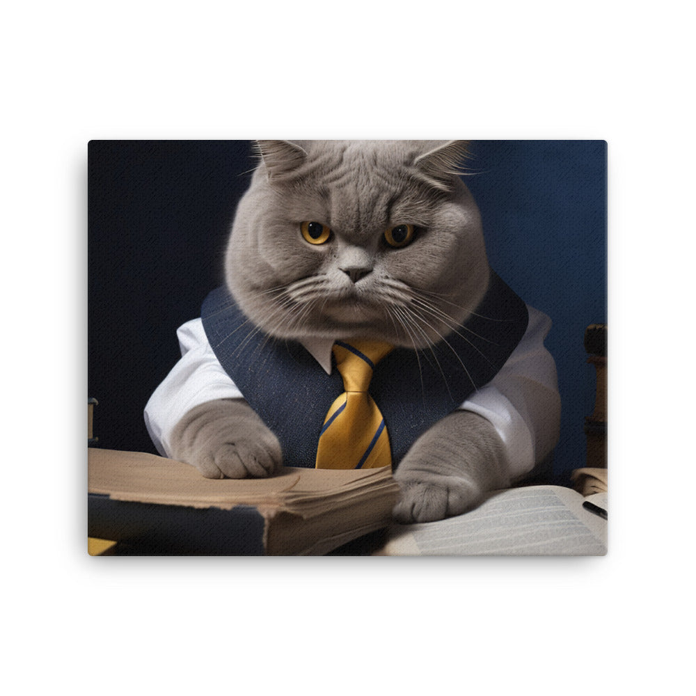 British Shorthair Student Canvas - PosterfyAI.com