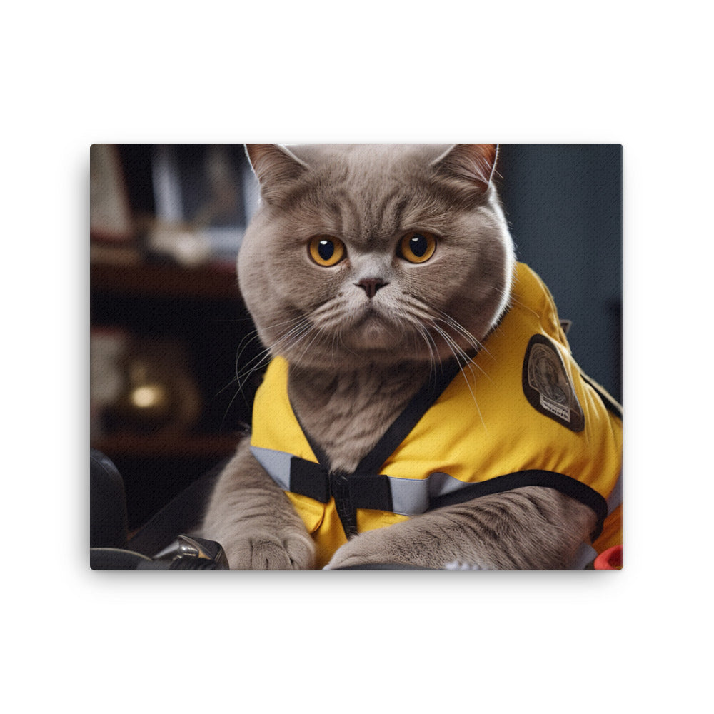 British Shorthair Paramedic Canvas - PosterfyAI.com