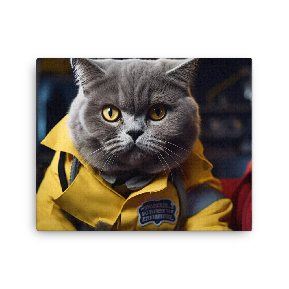 British Shorthair Paramedic Canvas - PosterfyAI.com