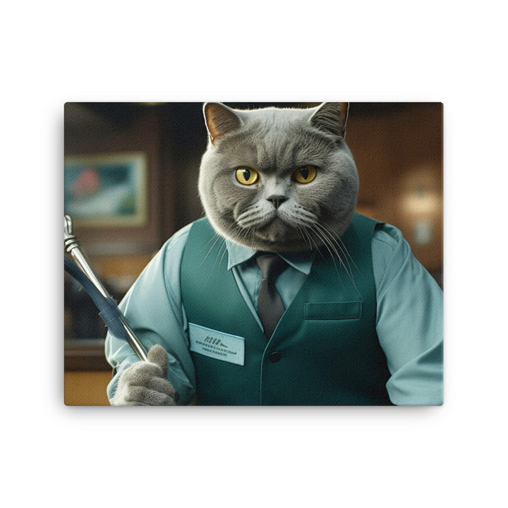 British Shorthair Janitor Canvas - PosterfyAI.com