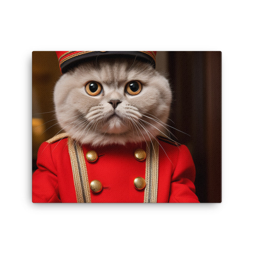 British Shorthair Hotel Staff Canvas - PosterfyAI.com