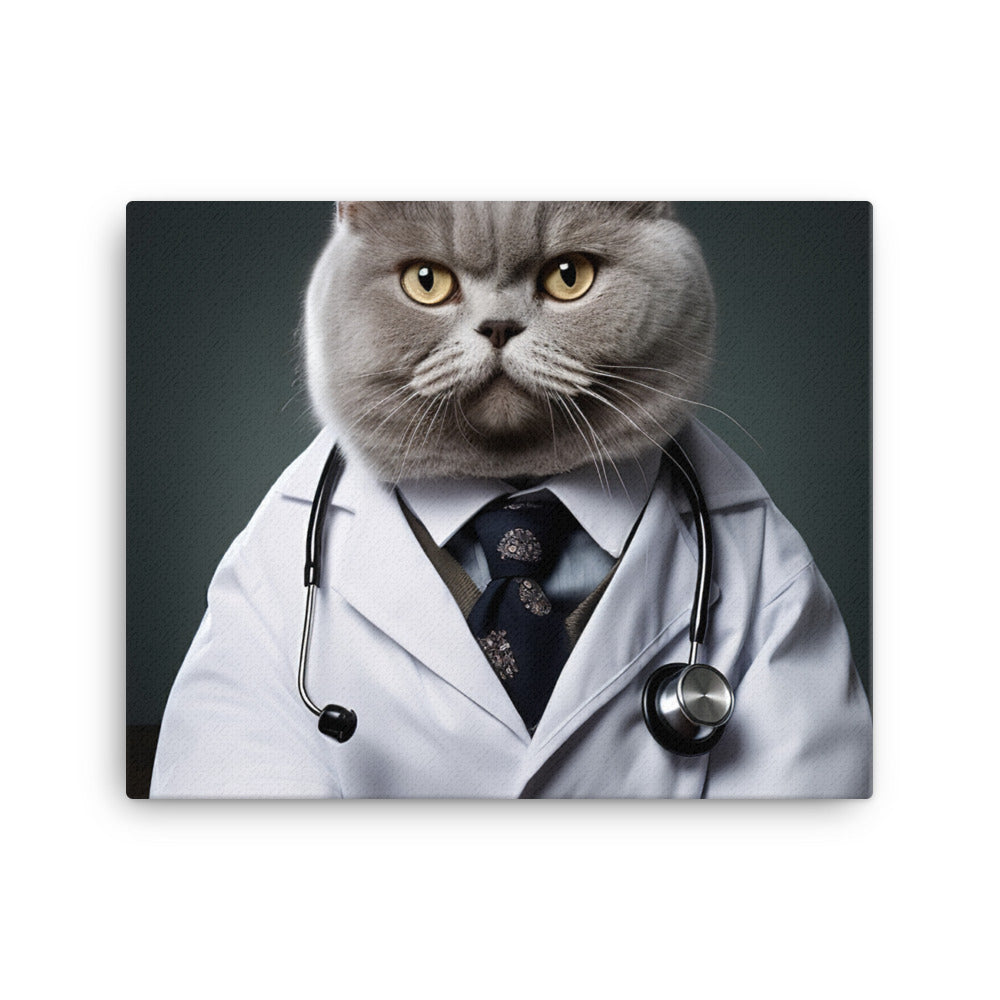 British Shorthair Doctor Canvas - PosterfyAI.com