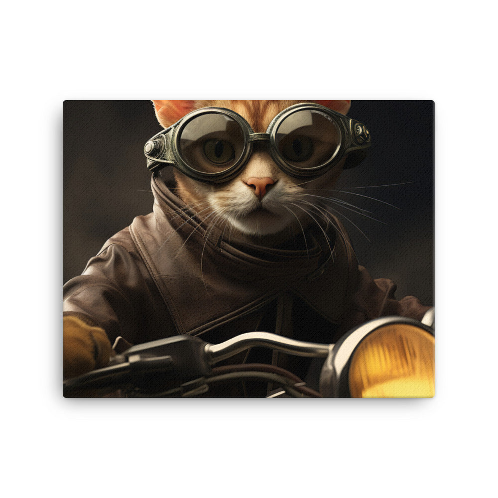 Abyssinian Superbike Athlete Canvas - PosterfyAI.com