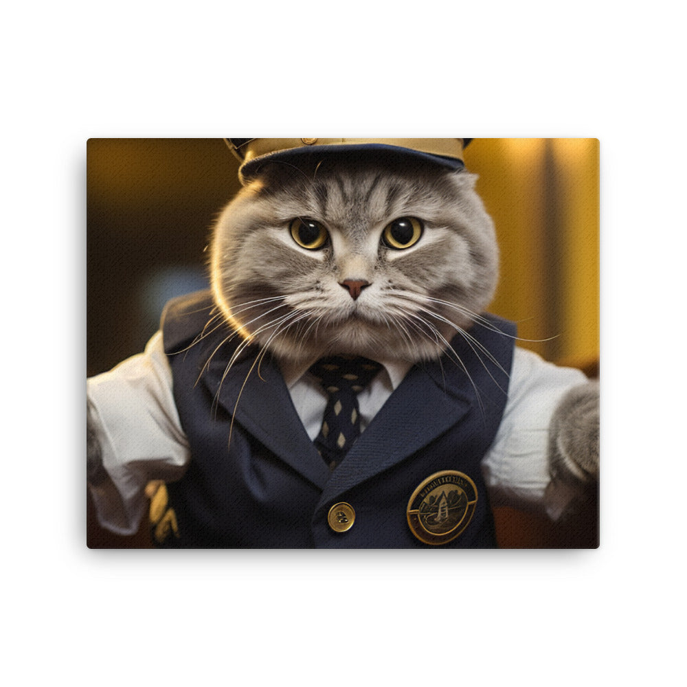 Scottish Fold Transit Operator Canvas - PosterfyAI.com