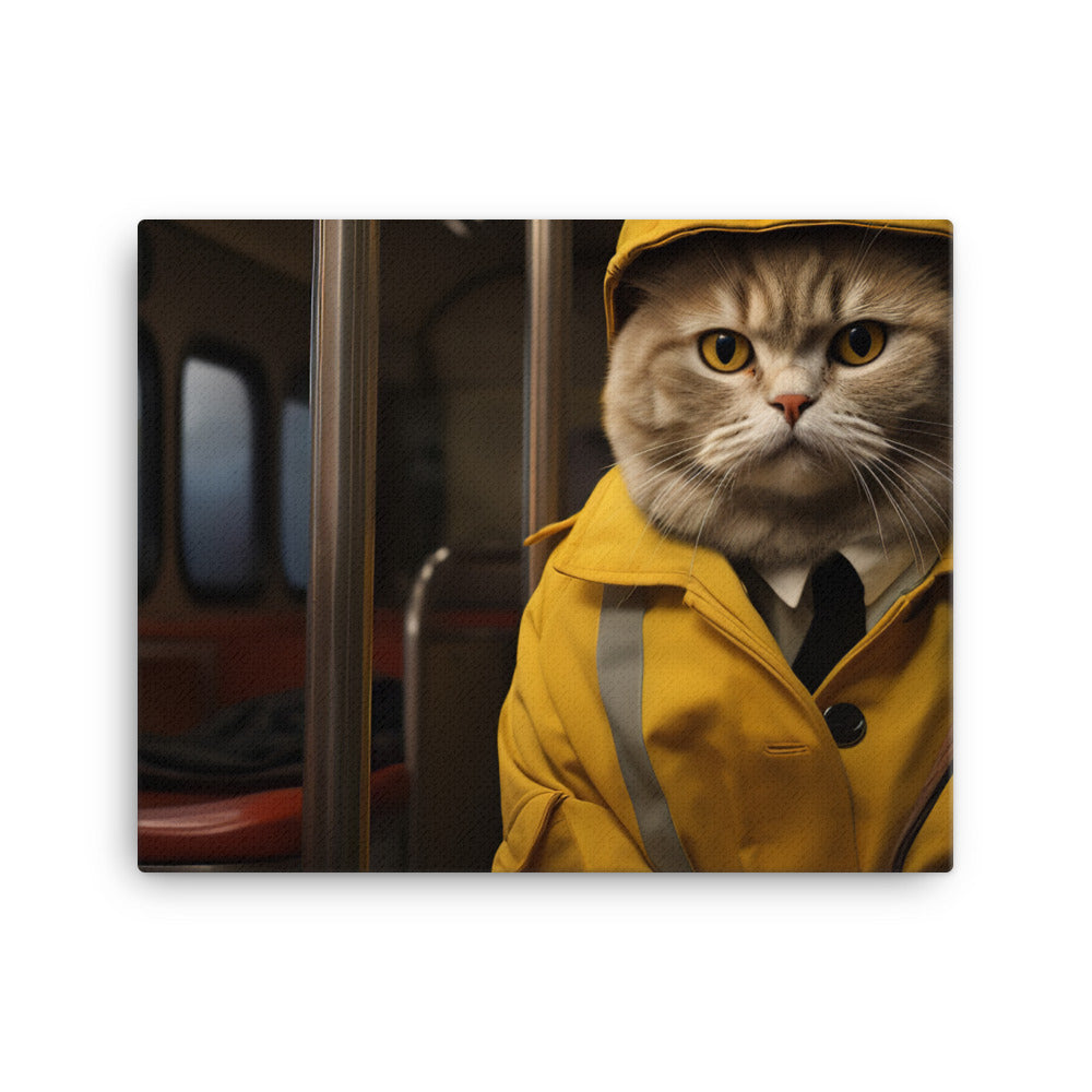 Scottish Fold Transit Operator Canvas - PosterfyAI.com