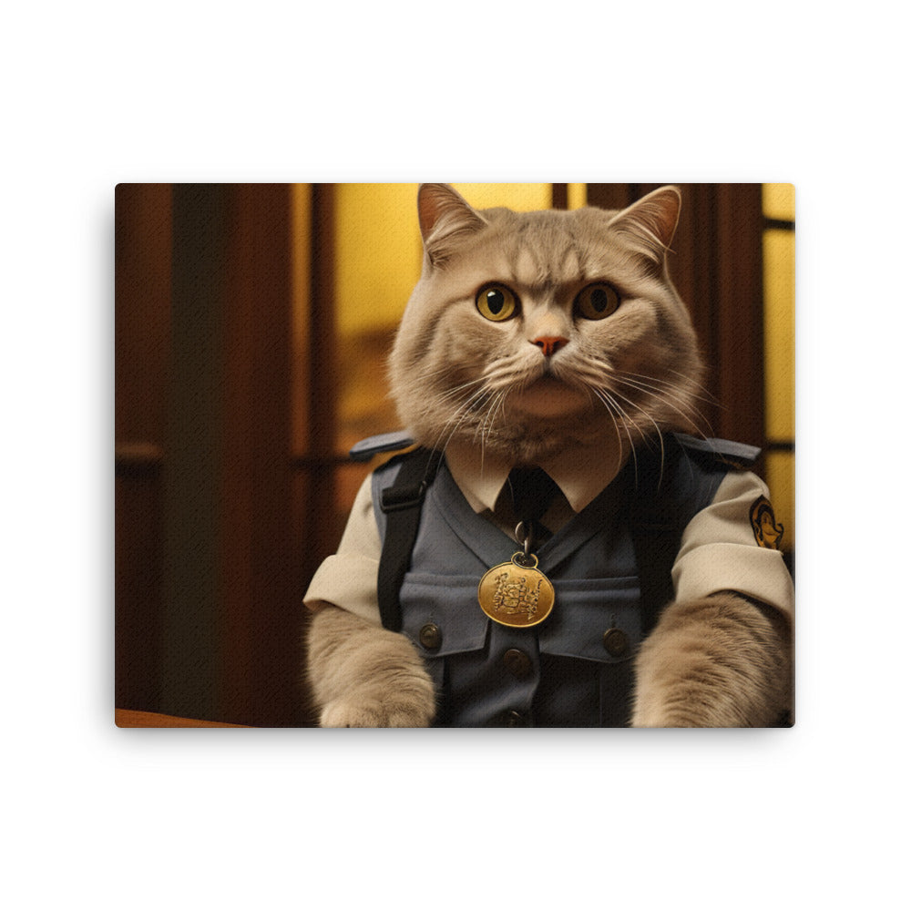 Scottish Fold Security Officer Canvas - PosterfyAI.com