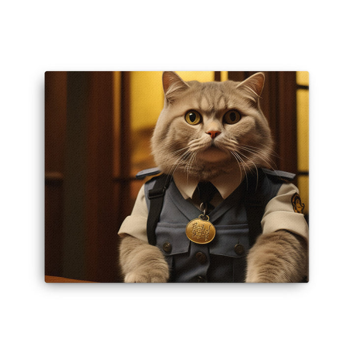 Scottish Fold Security Officer Canvas - PosterfyAI.com