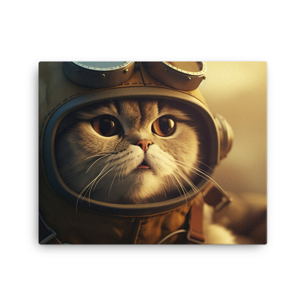 Scottish Fold Pilot Canvas - PosterfyAI.com