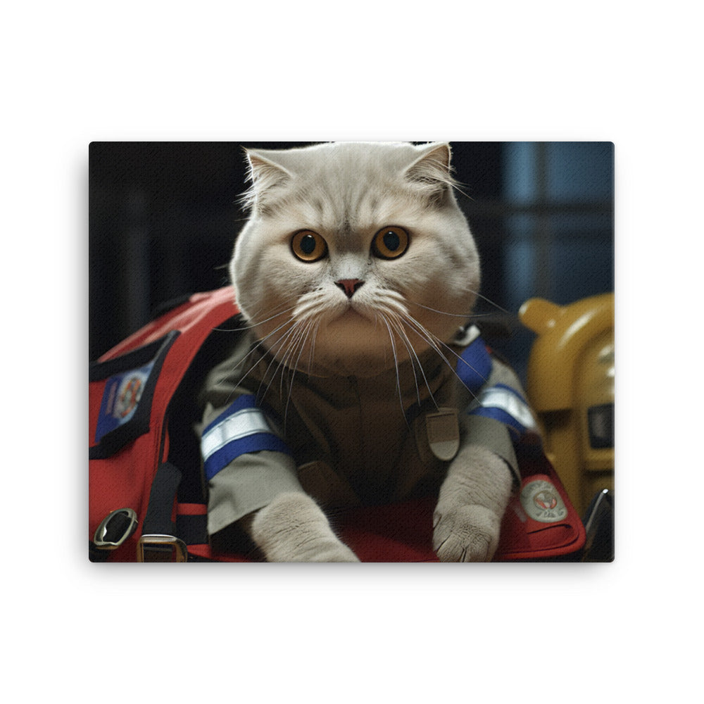 Scottish Fold Paramedic Canvas - PosterfyAI.com