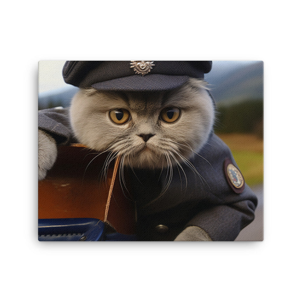Scottish Fold Mail Carrier Canvas - PosterfyAI.com