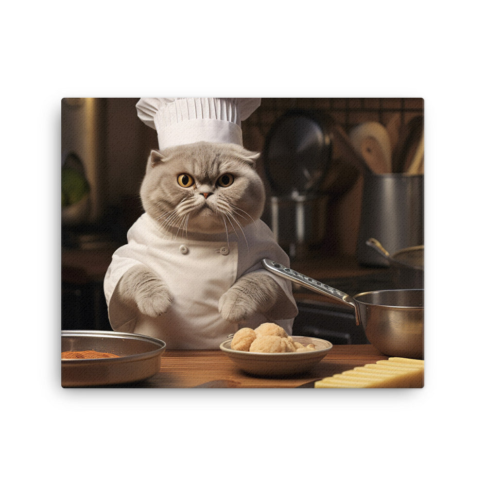 Scottish Fold Chef Canvas - PosterfyAI.com