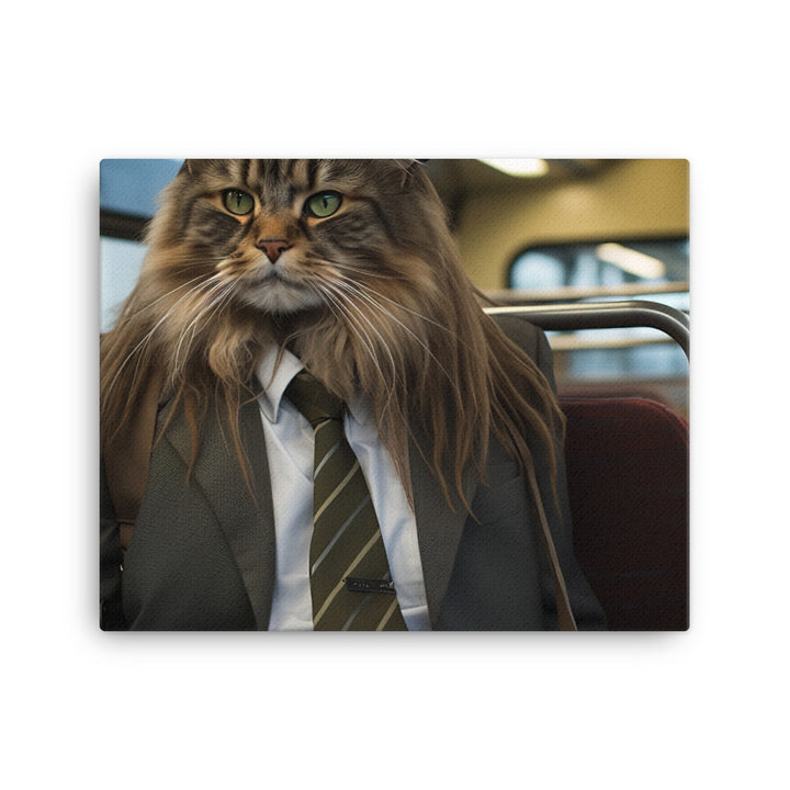 Maine Coon Transit Operator Canvas - PosterfyAI.com