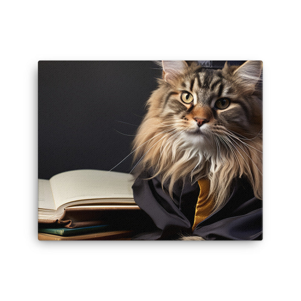 Maine Coon Student Canvas - PosterfyAI.com