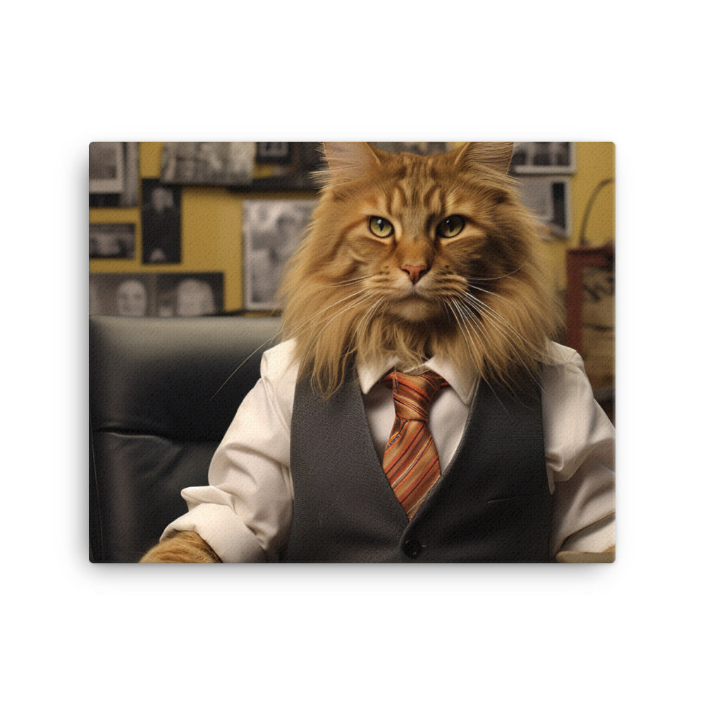 Maine Coon Sales Consultant Canvas - PosterfyAI.com