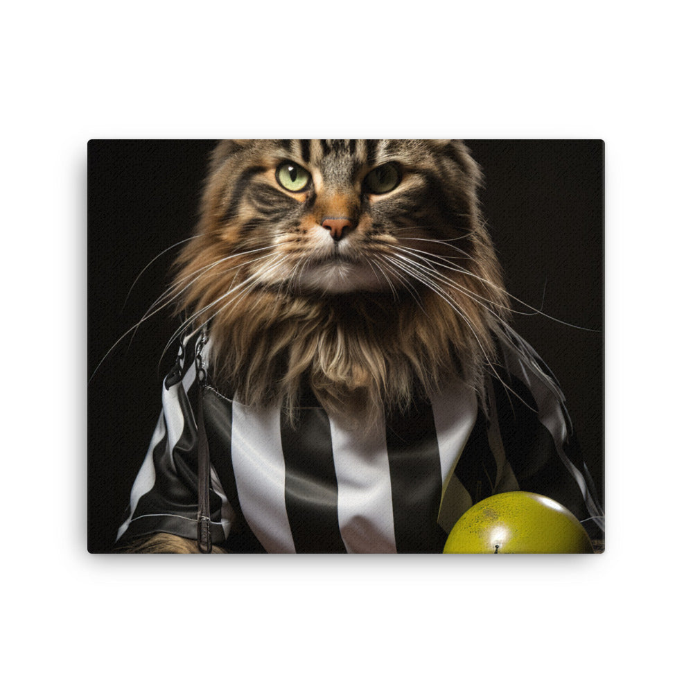 Maine Coon Referee Canvas - PosterfyAI.com