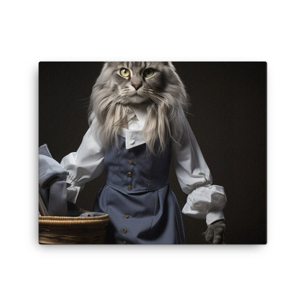 Maine Coon Janitor Canvas - PosterfyAI.com