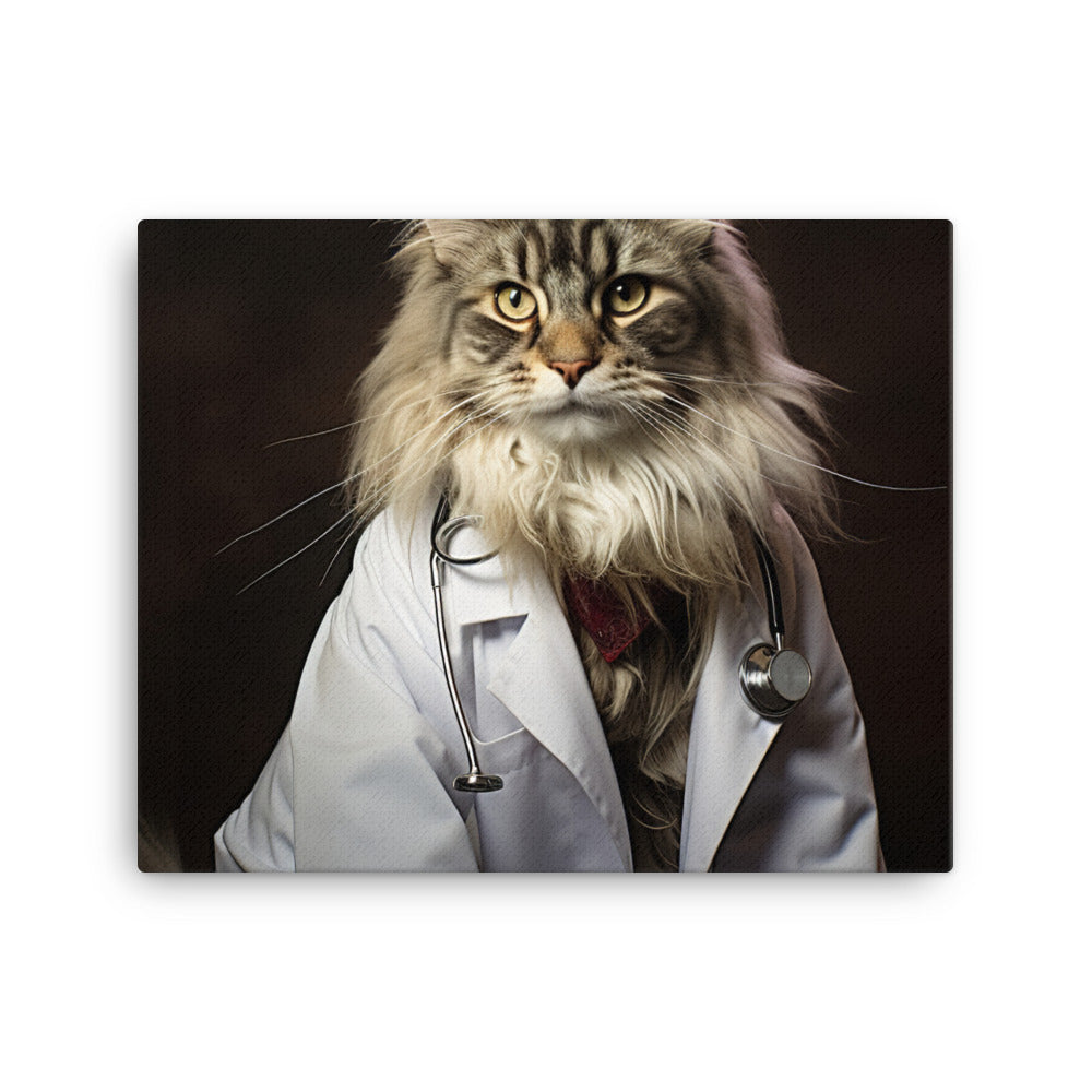 Maine Coon Doctor Canvas - PosterfyAI.com