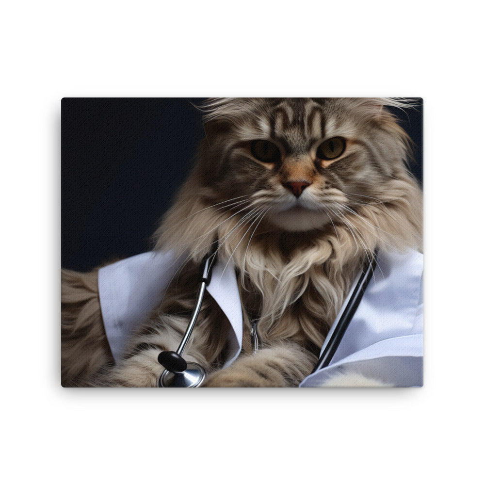 Maine Coon Doctor Canvas - PosterfyAI.com