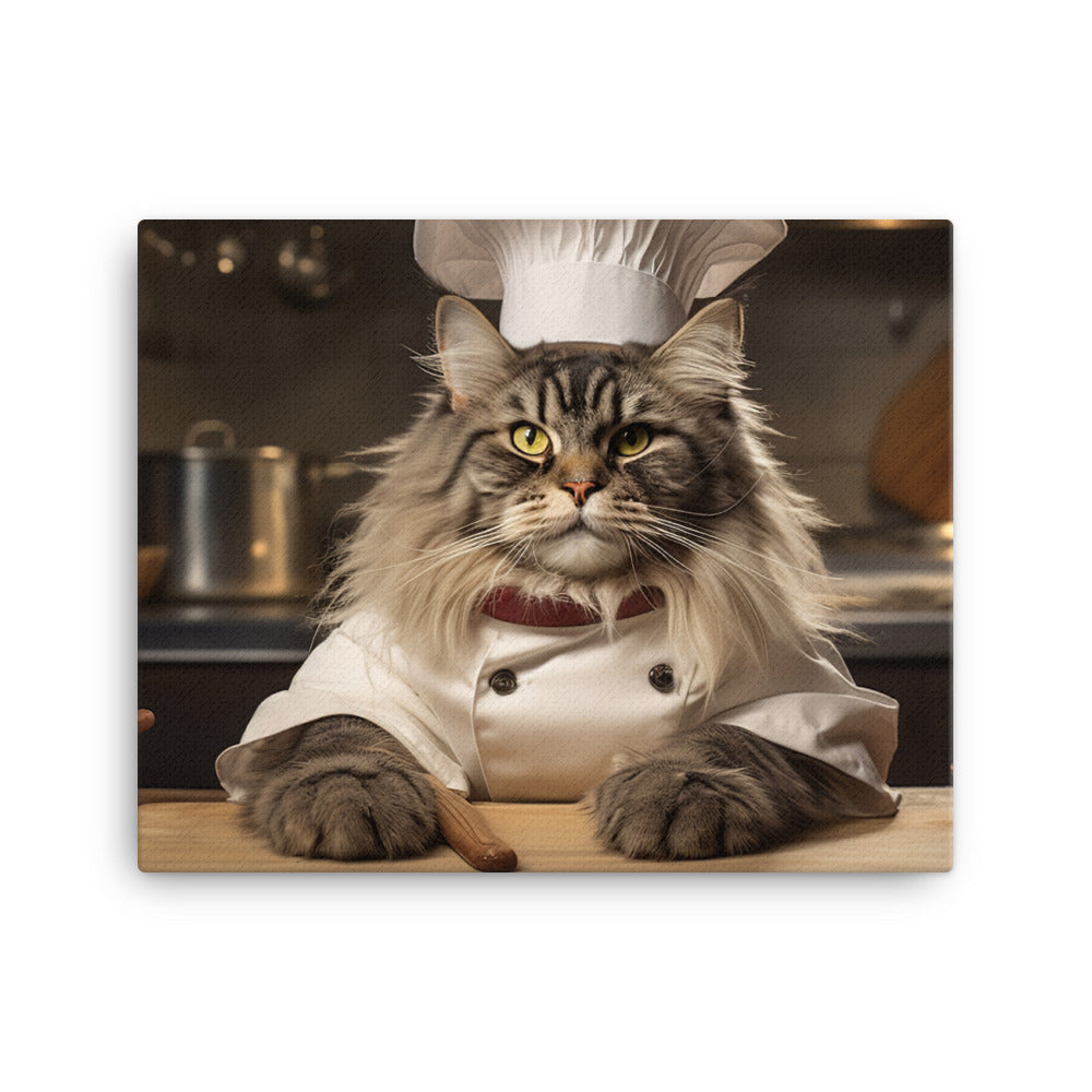 Maine Coon Chef Canvas - PosterfyAI.com
