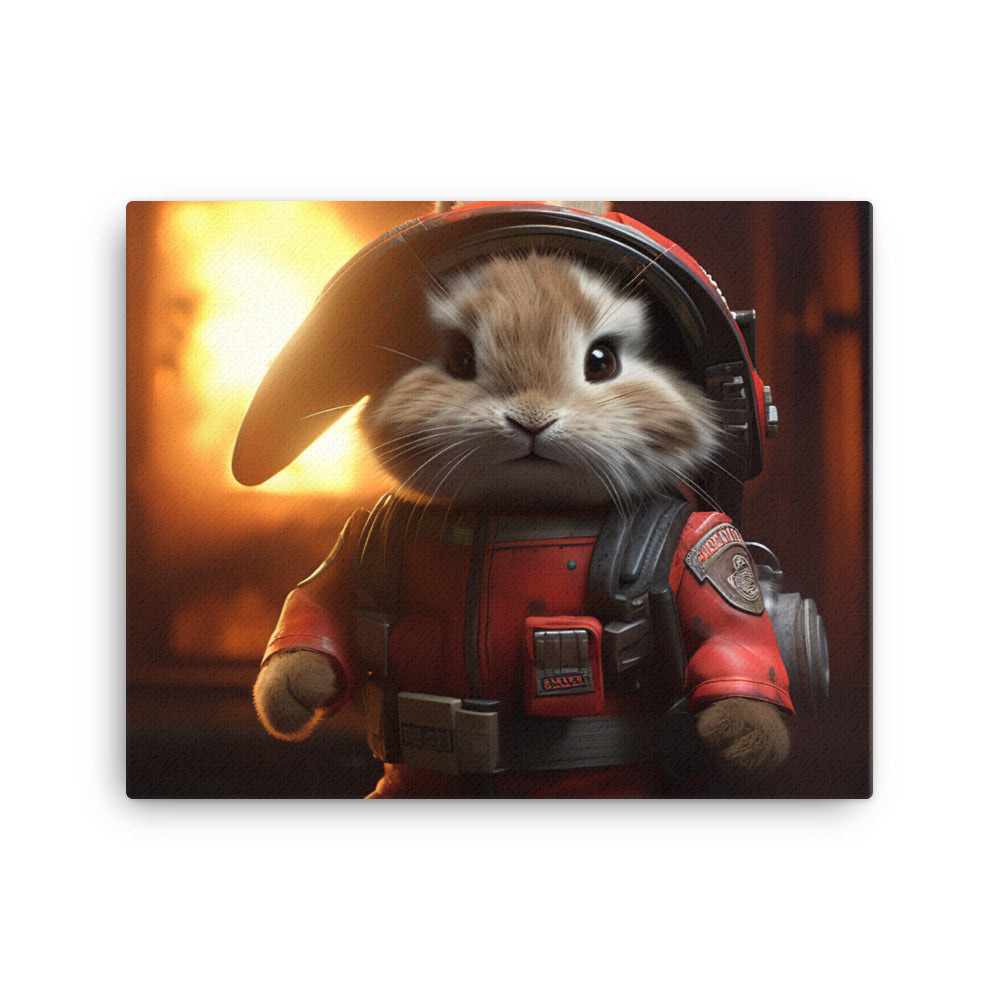 Lionhead Firefighter Canvas - PosterfyAI.com