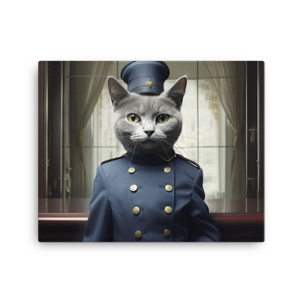 Russian Blue Hotel Staff Canvas - PosterfyAI.com