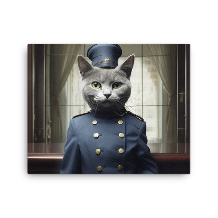 Russian Blue Hotel Staff Canvas - PosterfyAI.com