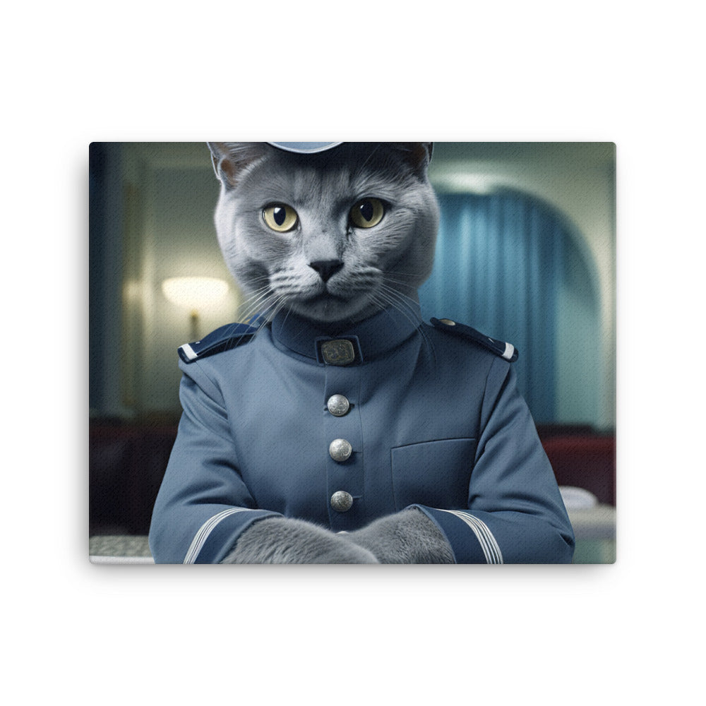 Russian Blue Hotel Staff Canvas - PosterfyAI.com