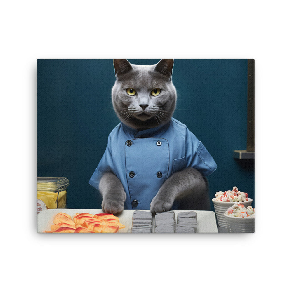 Russian Blue Fast Food Crew Canvas - PosterfyAI.com