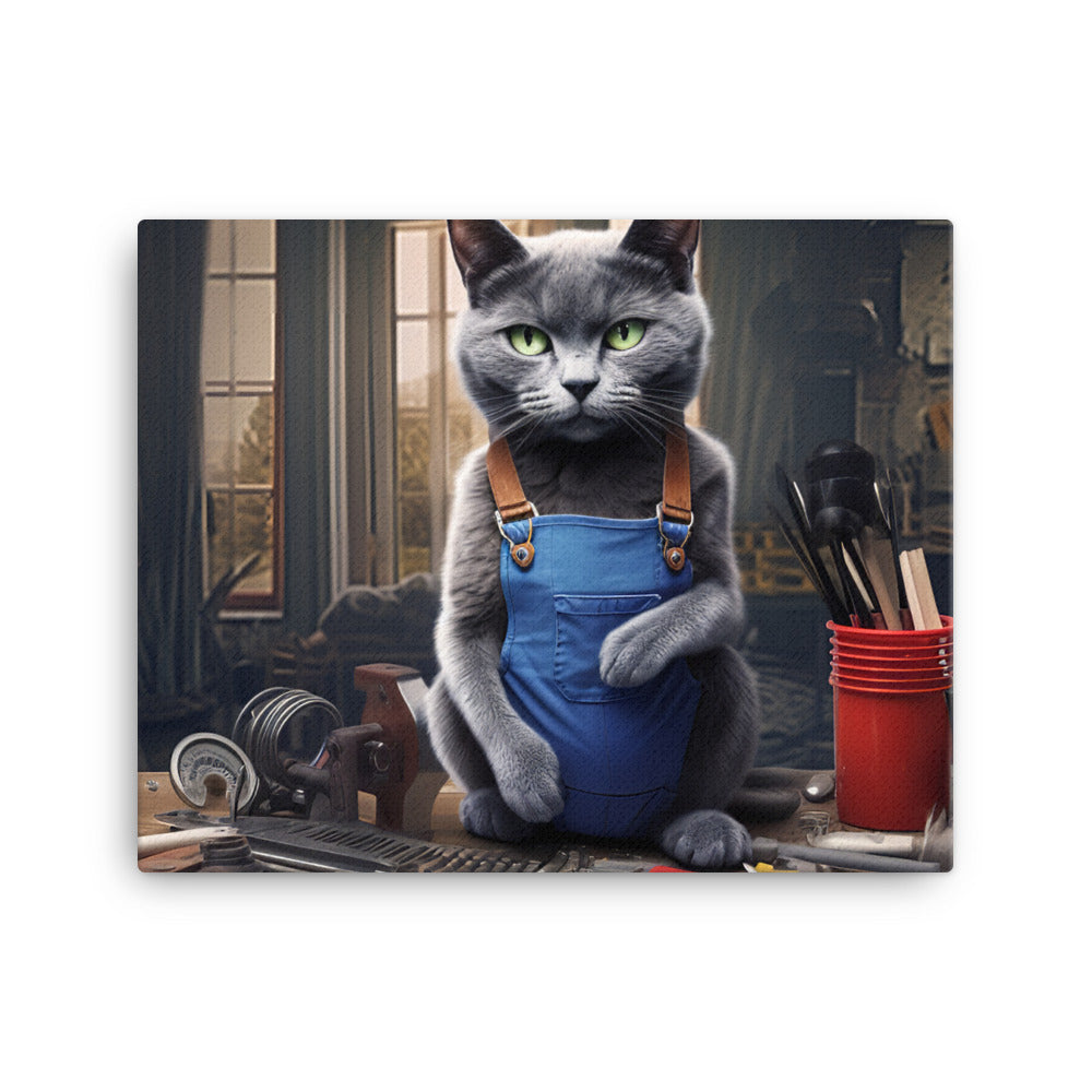 Russian Blue Contractor Canvas - PosterfyAI.com