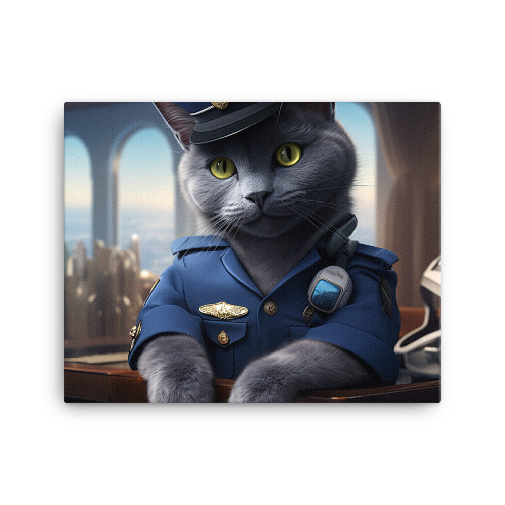 Russian Blue Cabin Crew Canvas - PosterfyAI.com