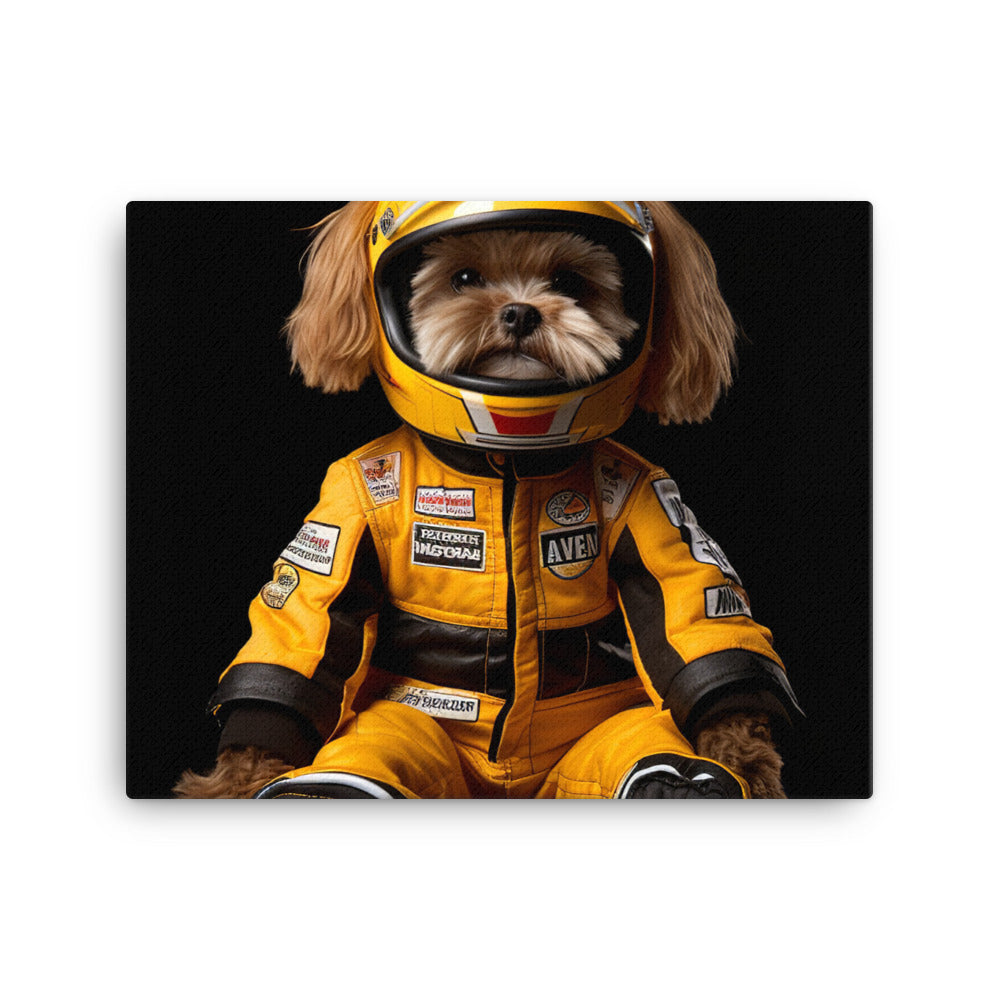 Lhasa Apso Superbike Athlete Canvas - PosterfyAI.com
