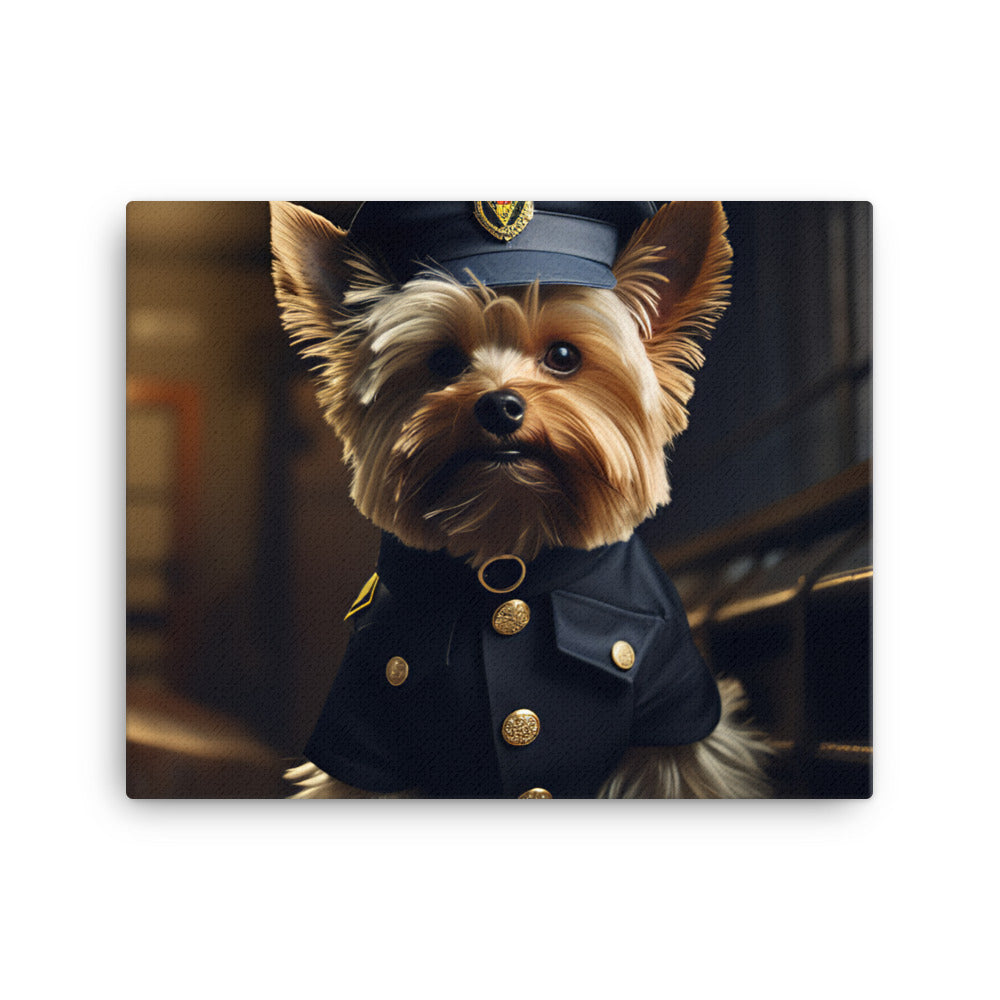 Yorkshire Terrier Security Officer Canvas - PosterfyAI.com