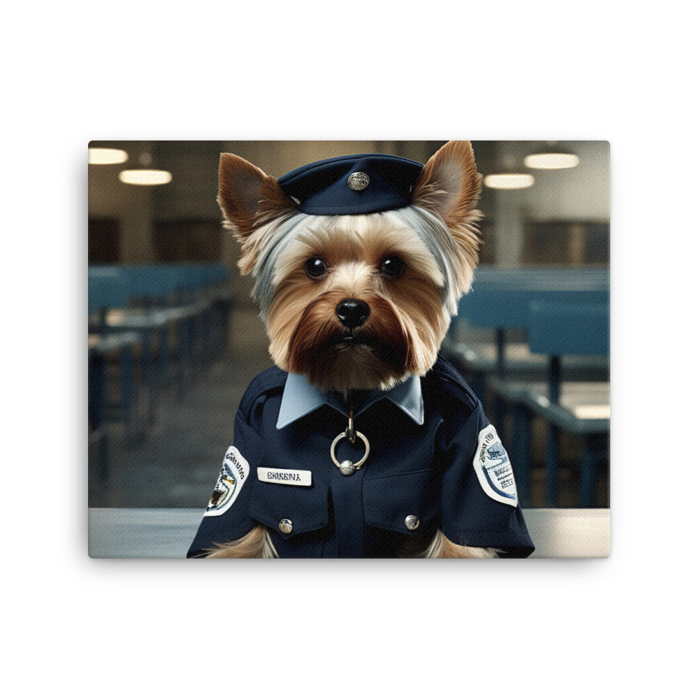 Yorkshire Terrier Prison Officer Canvas - PosterfyAI.com