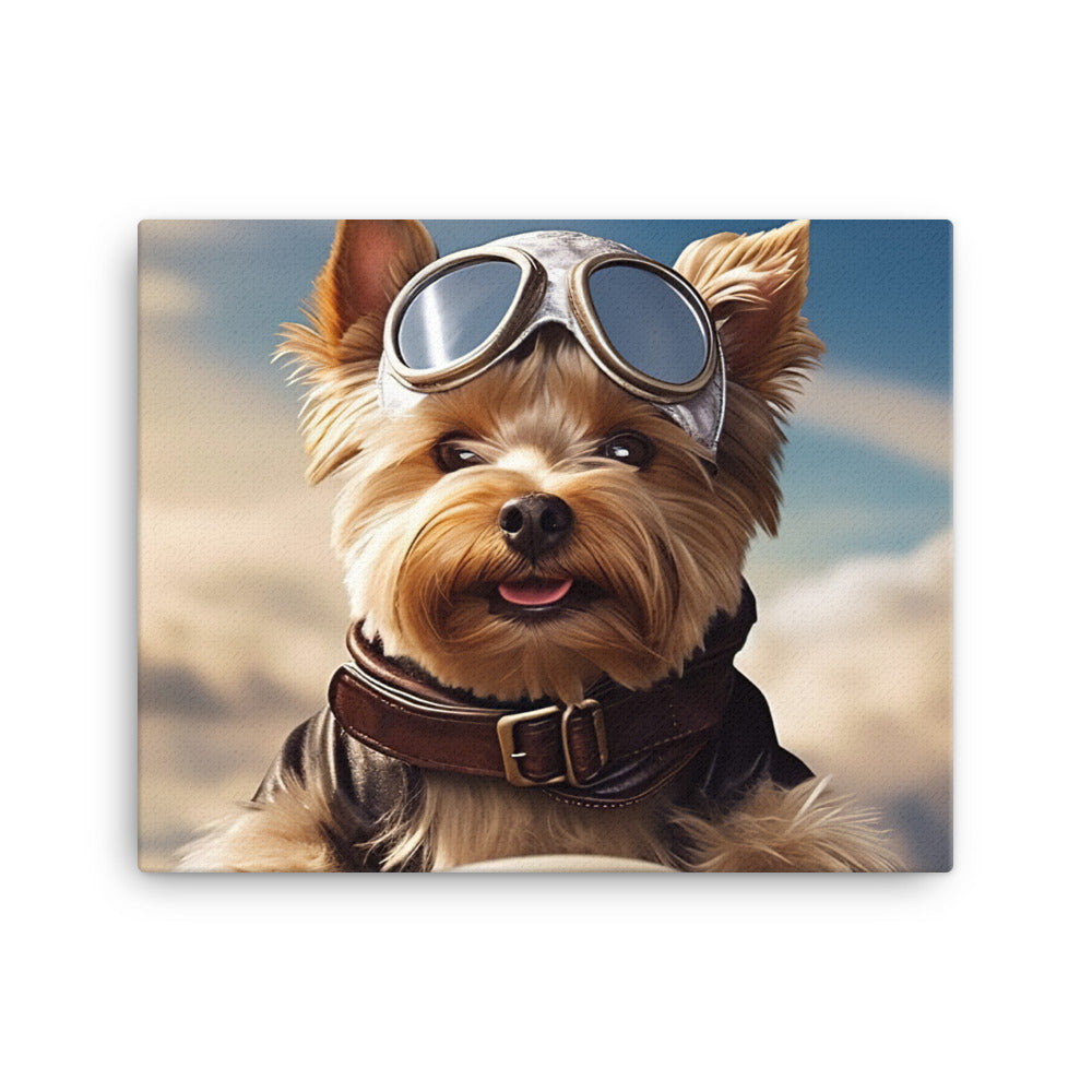 Yorkshire Terrier Pilot Canvas - PosterfyAI.com