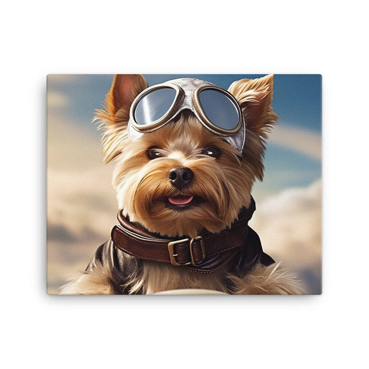 Yorkshire Terrier Pilot Canvas - PosterfyAI.com