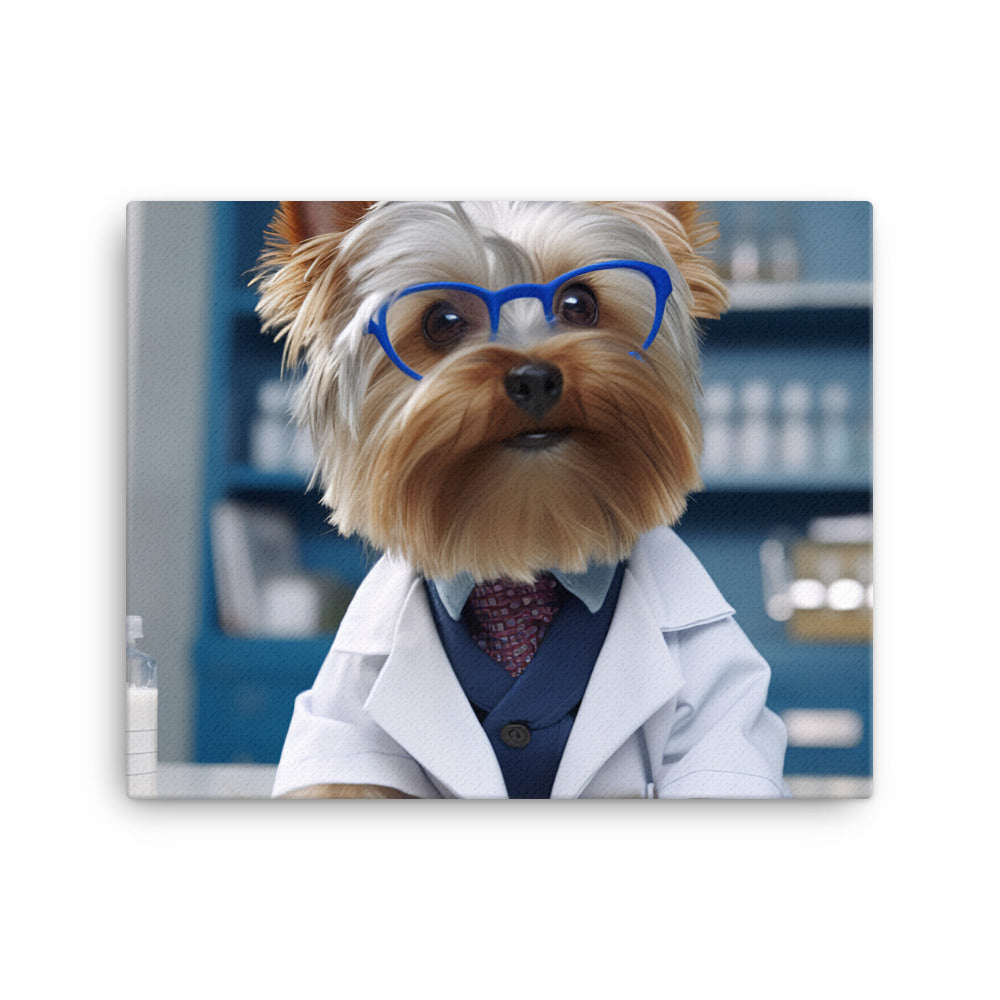 Yorkshire Terrier Pharmacist Canvas - PosterfyAI.com
