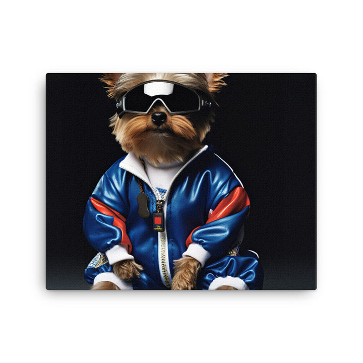 Yorkshire Terrier Motorsport Athlete Canvas - PosterfyAI.com