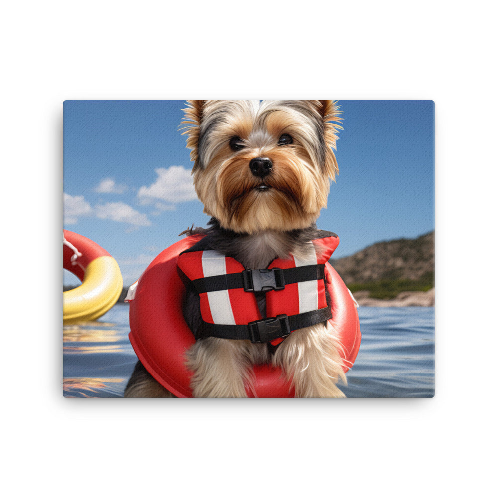 Yorkshire Terrier Lifeguard Canvas - PosterfyAI.com