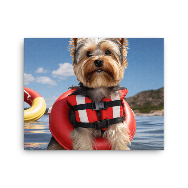 Yorkshire Terrier Lifeguard Canvas - PosterfyAI.com