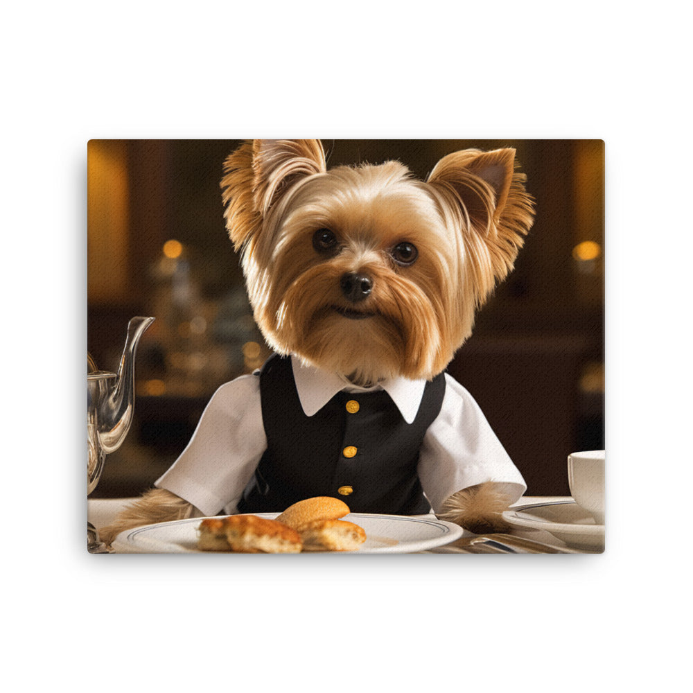 Yorkshire Terrier Hotel Staff Canvas - PosterfyAI.com
