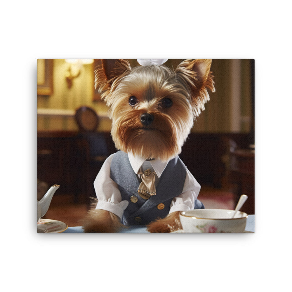 Yorkshire Terrier Hotel Staff Canvas - PosterfyAI.com
