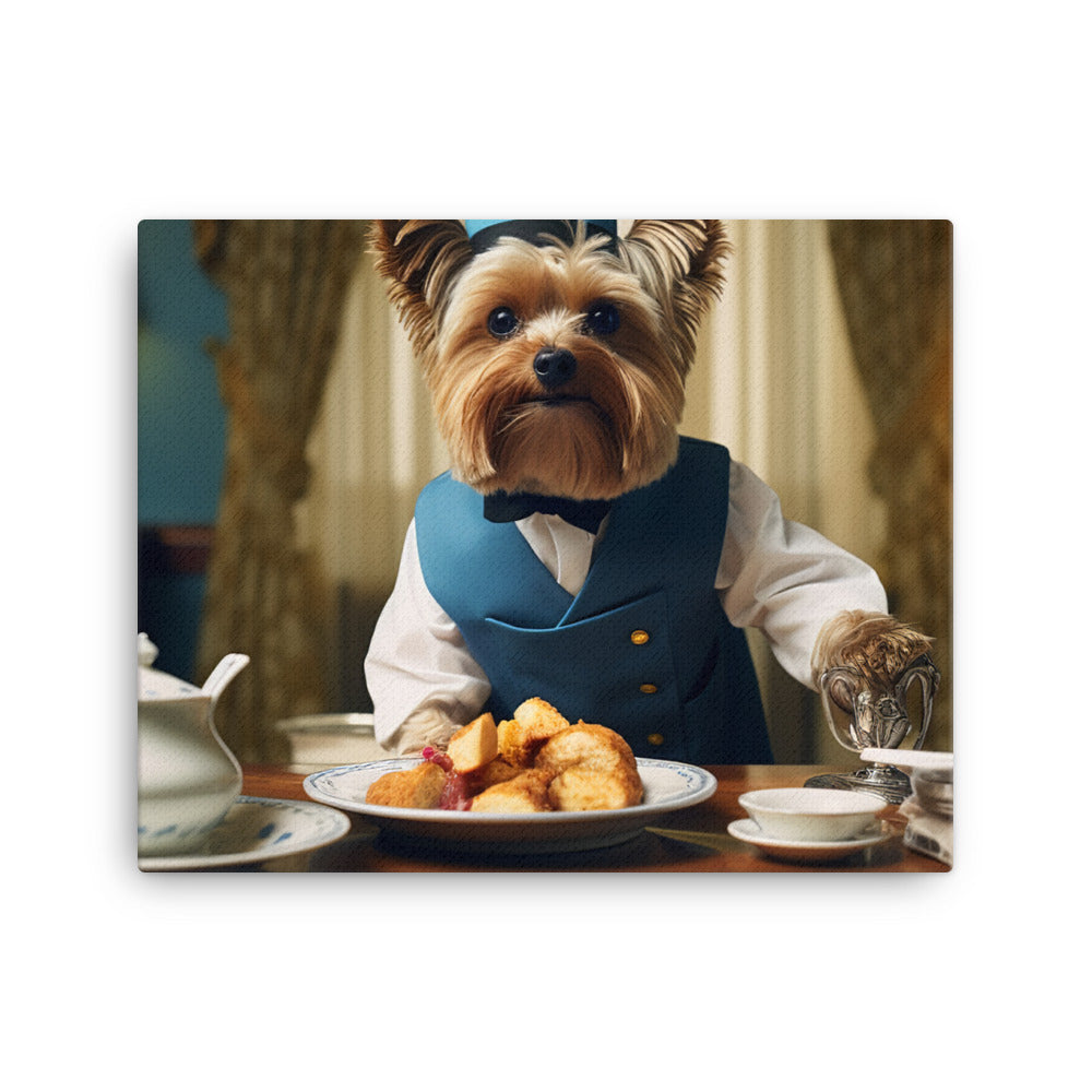 Yorkshire Terrier Hotel Staff Canvas - PosterfyAI.com